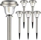 Solar Lights Outdoor Waterproof, Brushed Stainless Steel Glass Pathway New. Price: $58.24.