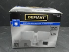 Defiant 180 White Motion Sensor Solar Powered 2-HEAD Led Security Flood Light Used. Price: $23.99.