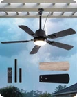 Edishine 42" Outdoor Ceiling Fan With Light, 4800 Cfm, 3CCT, 5 Wood Blade, Black New. Price: $99.99.