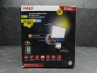 Halo 200W 6000 Lumen, Integrated Led, Motion Sensing Large Flood Light, Bronze Used. Price: $41.99.
