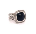 David Yurman Albion Diamond Onyx Sterling Silver Halo Cable Ring Size 5.5 Pre-owned. Price: $1250.00.