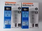 Sylvania Reflector 65 BR30 - 15W Light Bulb Compact Florescent Lot Of 2 Nib New. Price: $8.98.