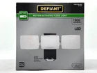 Defiant 270 Black Motion Battery Powered Outdoor 3HEAD Dusk-dawn Led Flood Light Open. Price: $34.99.