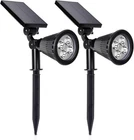 Techko Outdoor Solar Spotlight For Garden Landscape, Accent Lighting, Black New. Price: $77.11.