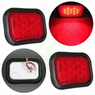 2X Red Rectangle 12 Led Stop/turn/tail Truck Trailer Light Kit W/grommet 5''X3'' New. Price: $19.59.