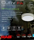 Rab 16 Watt 12 Inch Round Curv Led Surface Mount Light- Cct Selectable New. Price: $39.99.