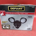 Defiant Maxdetect 240-DEGREE Black Motion Activated Wired Outdoor 2-HEAD Led Open. Price: $29.99.