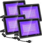 4 Pack 100W Led Lights, Flood With Plug And Switch, 120VA New. Price: $79.99.