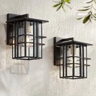 Possini Euro Arley 12" High Black Outdoor Wall Light Set Of New. Price: $198.95.