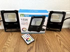 Lot Of 2 Melpo 15W IP66 Color Changing Led Flood Lights Rgb + Cct W/1 Remote Used. Price: $29.99.