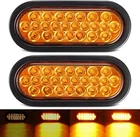 2PCS 6.3" Oval Amber Strobe Lights 24LED Recessed With Triple Flash New. Price: $35.13.