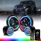 Rgb Led Headlights & Fog W/halo Combo Kits For Jeep Wrangler Tj Jk 97-18 New. Price: $177.32.