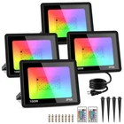 Mosfiata 4 Pack 100W Rgb Led Lights, 12000LM Color Changing Smart Open. Price: $107.99.