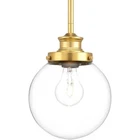 Progress Lighting Penn 6-7/8 In. 1-LIGHT Golden Natural Brass Clear Glass Globe Open. Price: $29.99.