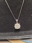 Diamond Halo 18" Pendant Necklace (3/4 Ct. T.w.) In 14K White Gold Msrp $2400 Pre-owned. Price: $1165.95.