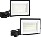 2 Pack 100W Led Flood Lights Outdoor 10000LM Work With Plug 6500K New. Price: $44.99.