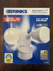 Brinks Outdoor Motion Activated 200W Halogen 2-BULB Security Light White #7011W Open. Price: $20.00.