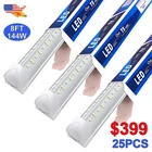 25 Pack Led Shop Lights Fixture Commercial 144W 6500K T8 Tube New. Price: $398.32.