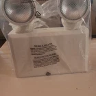 Dual-head Emergency Light Fixture, Two Round Lamp Heads, White New. Price: $21.99.