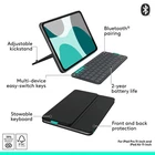 New Logitech Flip Folio Pro/ipad Air 11" Detachable Keyboard Case Open. Price: $109.00.