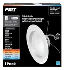 Feit Electric 5-6" Led Recessed Downlight, 120W Equivalent, Dimmable, 5CCT-6PACK New. Price: $70.00.