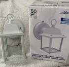 Maxxima White Led Outdoor Wall Lantern Light Porch Garage Dusk Dawn Sensor New. Price: $24.98.