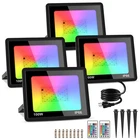 Mosfiata 4 Pack 100W Rgb Led Lights, 12000LM Color Changing Smart Flood... New. Price: $110.10.