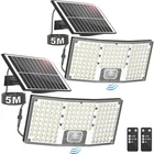 Tobusa Solar Led Flood Lights Motion Sensor, 2 Pack Open. Price: $31.90.