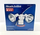 New Heath Zenith Motion Sensor Floodlight, 240W Twin Head, White, HZ-5412-WH. Price: $24.95.