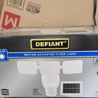 Defiant Solar Motion Sensor Led Flood Light 2100 Lm, White Outdoor Wall Mount New. Price: $45.00.