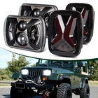 For Jeep Wrangler Yj Smoked Led Tail + 5X7 7X6 Inch Halo Headlights Combo New. Price: $106.99.