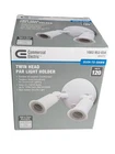 Commercial Electric Twin-head White Outdoor Flood Light With Photocell New. Price: $17.99.