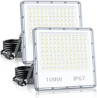 Outdoor Flood Lights 2 Pack 100W 10000LM Led Security Yard Garden Plug In IP67 New. Price: $50.10.
