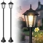 Eyrosa 66" Metal Solar Lamp Post Light 50 Lumens 2 Pack A03W - Black Open. Price: $53.00.