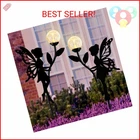 Ouddy 2 Pack Solar Fairy Garden Decor, Metal Statues With Crackle Glass New. Price: $37.22.