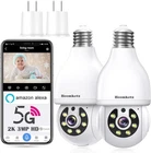 Light Bulb Security Camera Wifi 360 Motion Tracking, Color Night Vision Open. Price: $25.00.