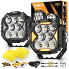Auxbeam 4 Inch 112W Led Driving Lights Combo Pods With White Drl & Turn Signals New. Price: $144.49.