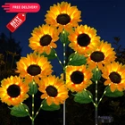 Solar Sunflowers Outdoor Waterproof, 3 Pack Stake Lights Yellow New. Price: $47.99.