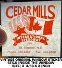 Cedar Mills International Speedway-vintage Original Window Decal Sticker-racing Used. Price: $9.17.