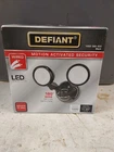 Defiant 180 Black Motion Activated Outdoor Int. Led Twin Head Flood Light New. Price: $20.00.