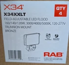 Rab X34XXLT 120-160W 3000-5000K 120-277V Led Flood Light Brand New. Price: $225.00.