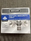 New Defiant 110-DEGREE 2-LIGHT Grey Motion Activated Outdoor Flood Open. Price: $18.74.