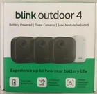 Blink Outdoor 4 Battery Powered 3-CAMERA Security System New, Factory Sealed. Price: $119.99.