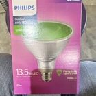 Philips Outdoor Party Led Green Light PAR38 13.5W Medium Base Bulb New. Price: $25.00.