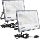 150W Led Flood Lights Plug In, Outdoor Security 2 Pack, White New. Price: $57.11.