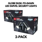 Globe Electric Led Security Twin Head Floodlight 2000 Lumen Black 2PK New. Price: $78.95.