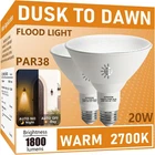 PAR38 Led Dusk To Dawn Flood Light Bulbs OUTDOOR,20W Replace Up 200W,1800LM,E New. Price: $25.16.