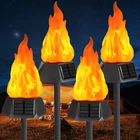 Solar Outdoor Torch Lights With Flickering Flame Led 4 Pack Garden Patio Lawn New. Price: $36.02.