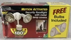 Regent Motion Activated Security Flood Light 180 Degrees MS185RWB Metal Covers Open. Price: $15.00.