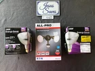 MS185 Twin Head Motion Activated Outdoor Flood Light By Halo Led Bulbs T440 New. Price: $25.00.